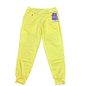 Healing Hands Purple Label Jogger Knit Waistband Scrub Pant Small Petite Canary